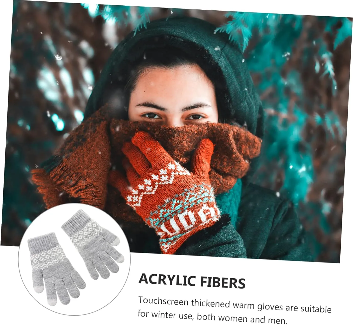 1 Pair Knitted Touch Screen Gloves Riding Gloves Unisex Winter Gloves Touchscreen Gloves Warm Gloves