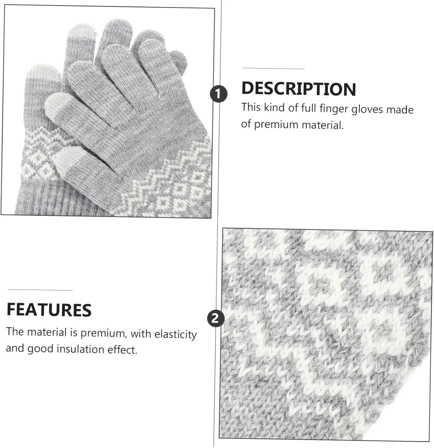 1 Pair Knitted Touch Screen Gloves Riding Gloves Unisex Winter Gloves Touchscreen Gloves Warm Gloves