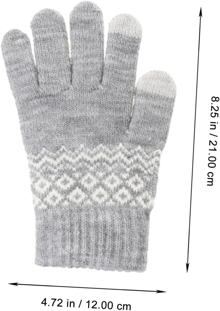 1 Pair Knitted Touch Screen Gloves Riding Gloves Unisex Winter Gloves Touchscreen Gloves Warm Gloves