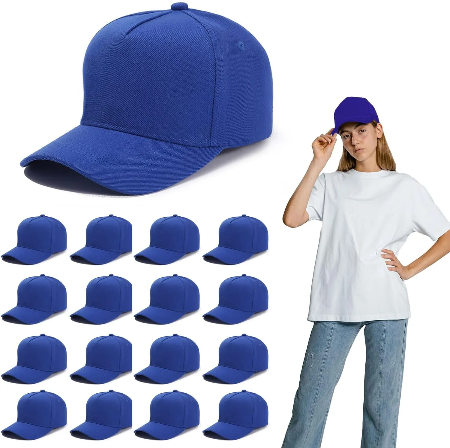 16 Pack Trucker Hat Adjustable Gorras，Blank Baseball Cap for Trucker，Wholesale Unisex Ball Cap for Men & Women