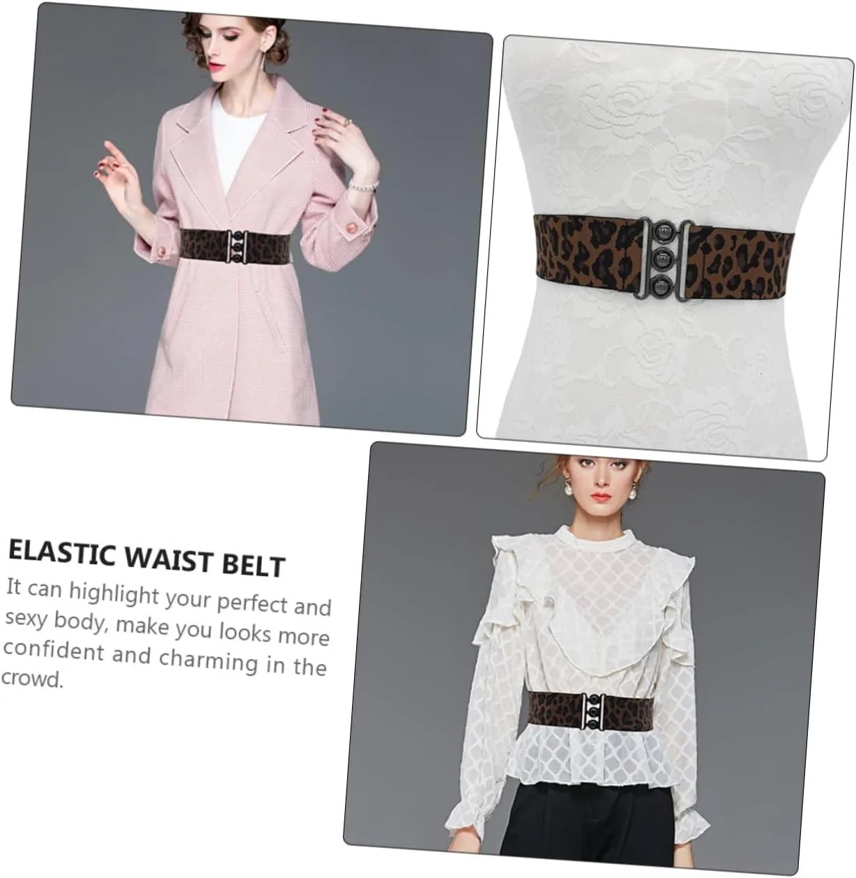 1pc Elastic Belt Girl Wide Belt Women's Clothing Alloy