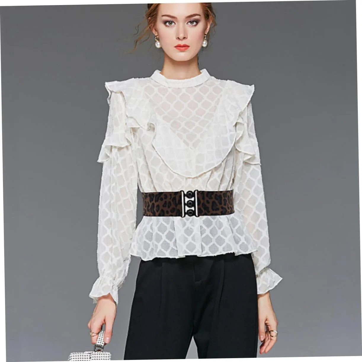 1pc Elastic Belt Girl Wide Belt Women's Clothing Alloy