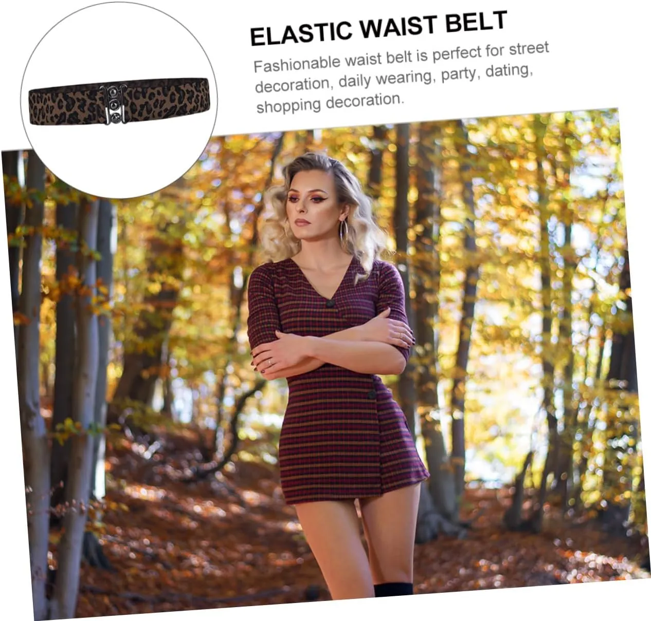 1pc Elastic Belt Girl Wide Belt Women's Clothing Alloy
