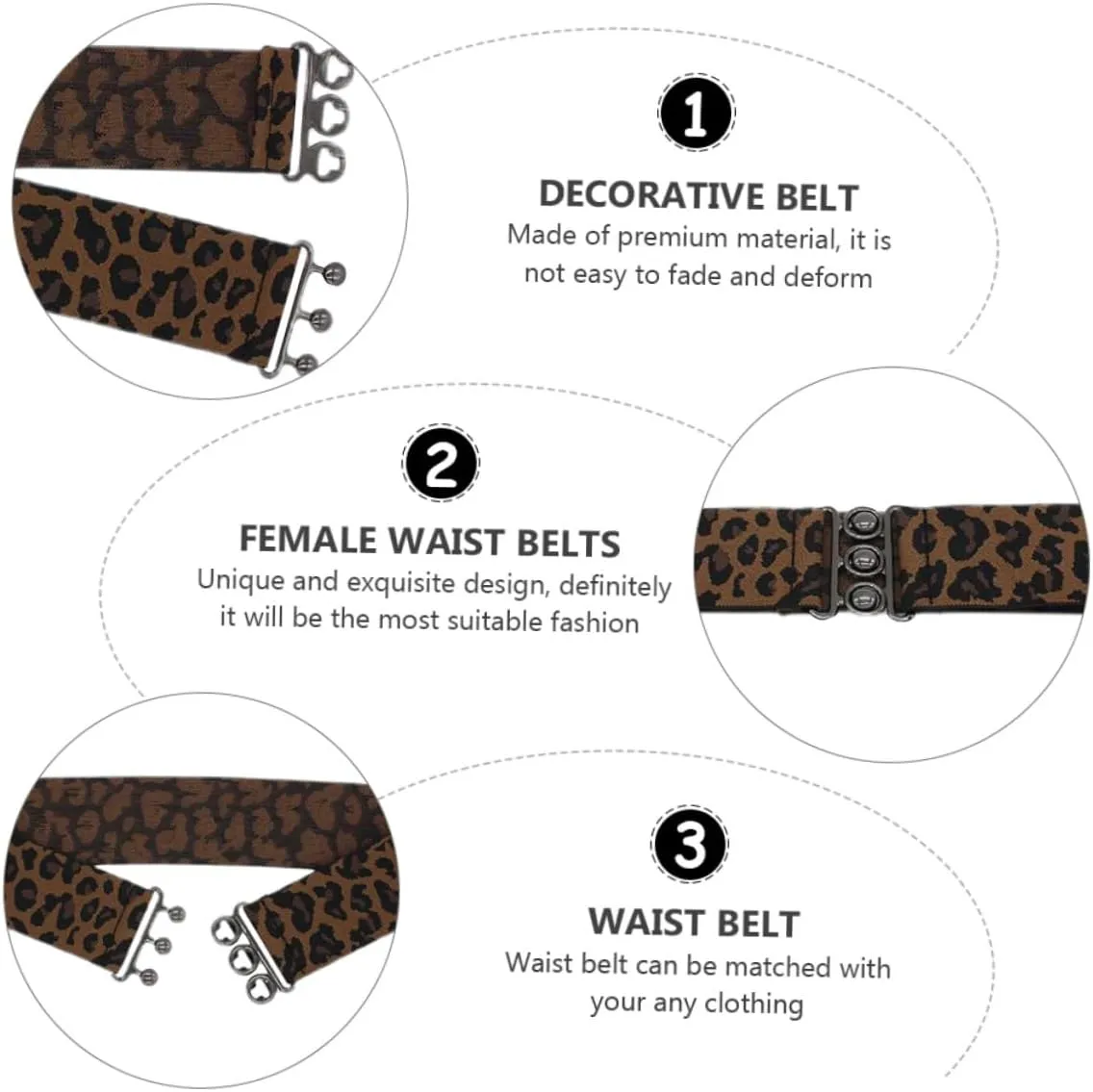 1pc Elastic Belt Girl Wide Belt Women's Clothing Alloy
