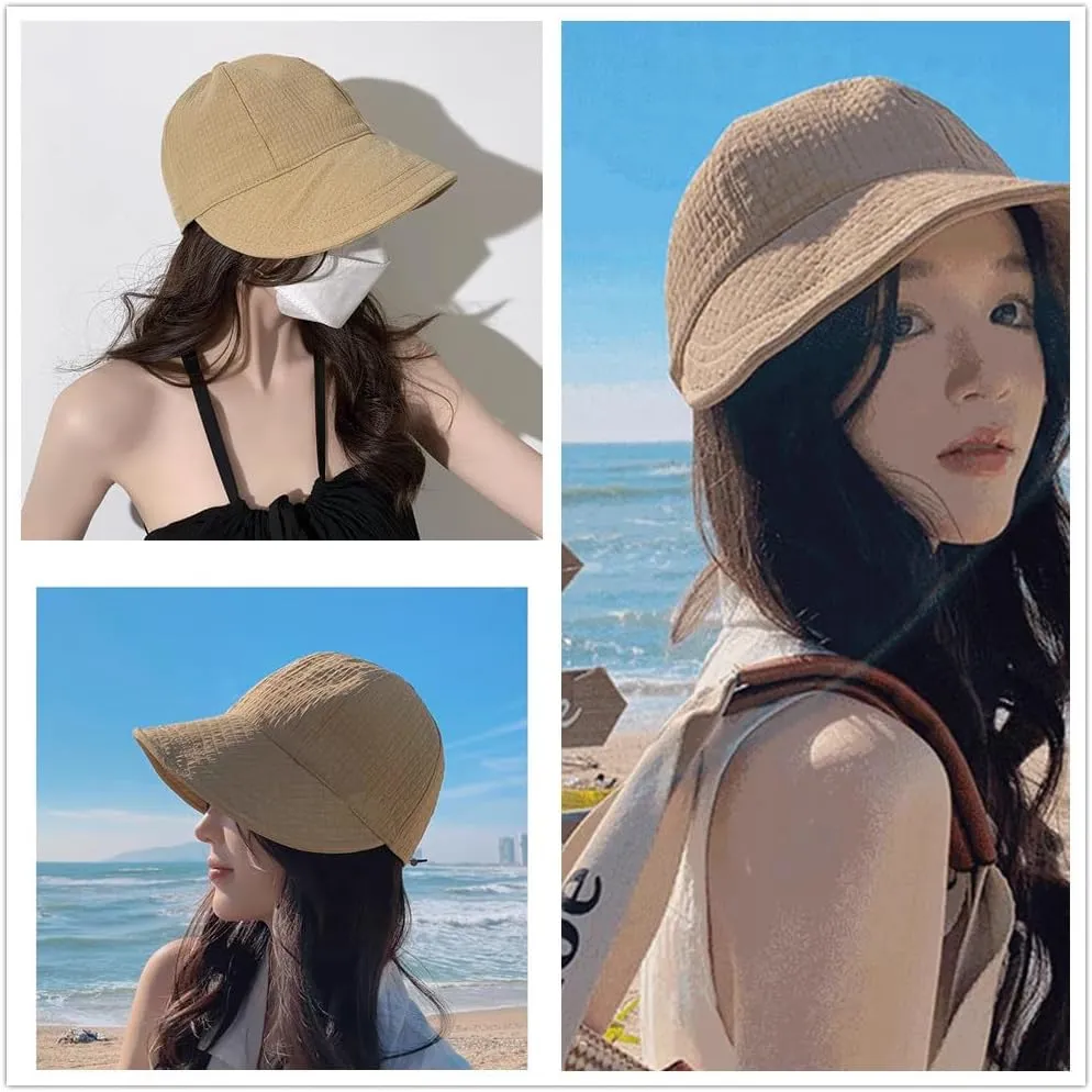 2024 New Womens Sun Hats Women's Outdoor UV-Protection-Foldable Beach Hats,Wide Brim Summer Fisherman's Caps UPF 50 