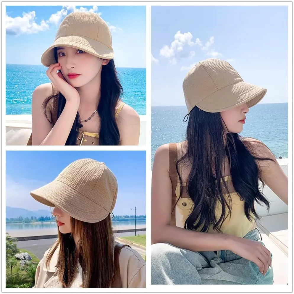 2024 New Womens Sun Hats Women's Outdoor UV-Protection-Foldable Beach Hats,Wide Brim Summer Fisherman's Caps UPF 50 