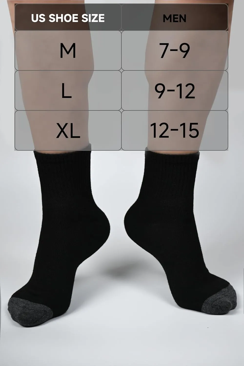 6 Pack Men's Ankle Socks with Cushion Athletic Running Socks