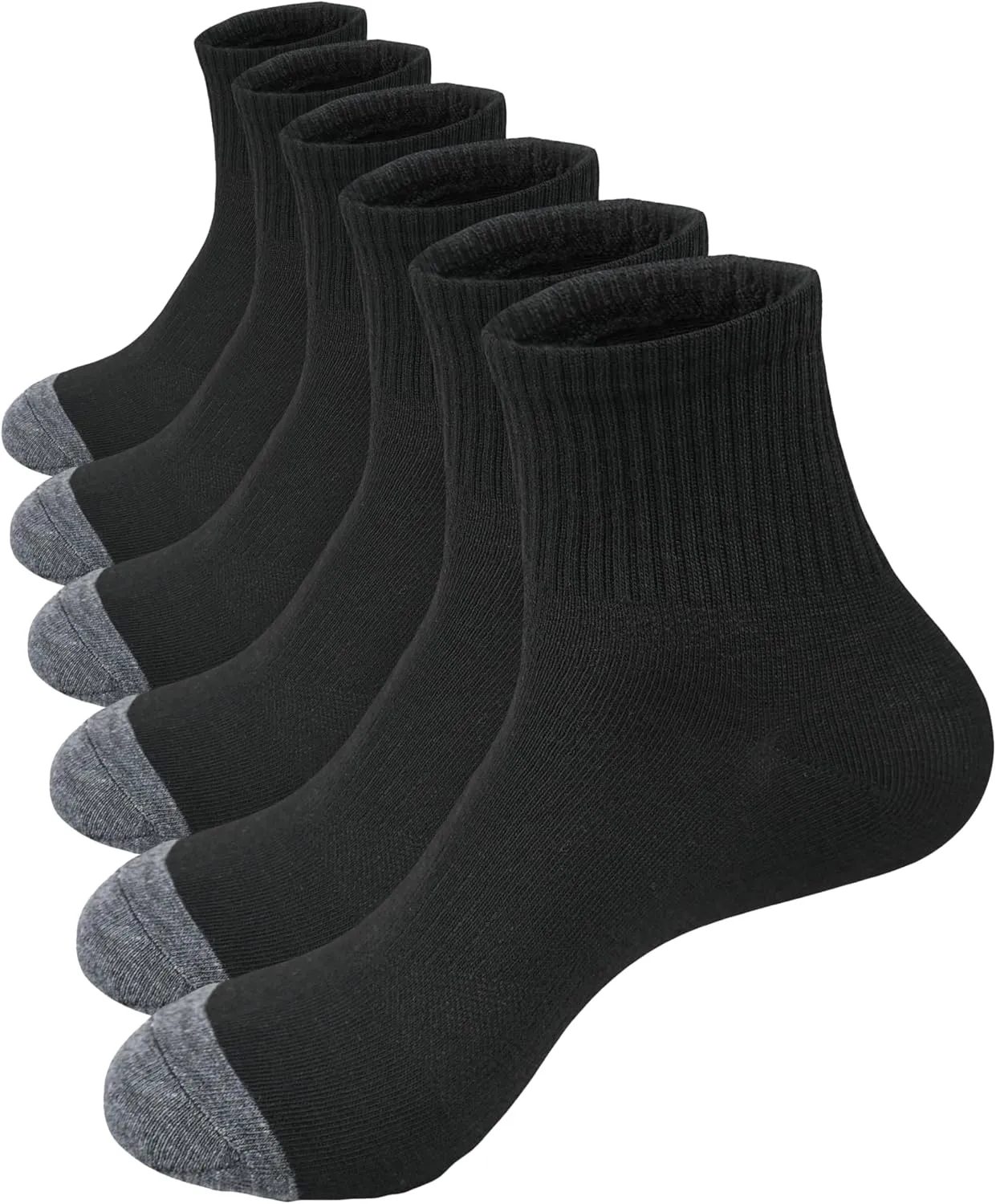 6 Pack Men's Ankle Socks with Cushion Athletic Running Socks