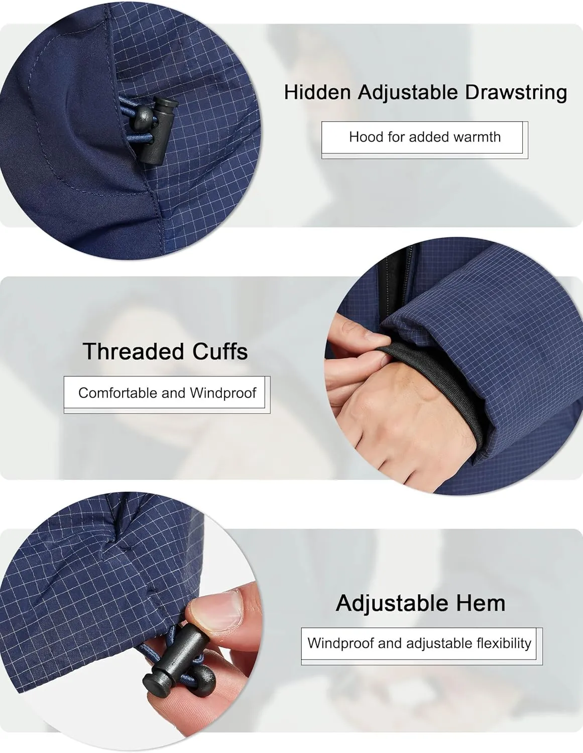 Bakery Men's Puffer Jacket with Hood Waterproof Quilted Thicken Warm Winter Coat Insulated Parka Jacket Ski Coat
