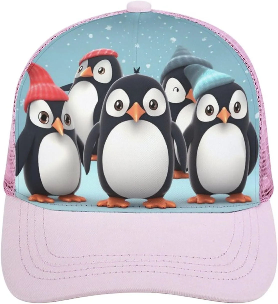 Cute Penguins Adult Baseball Cap Hollow Baseball Hat Sun Visor Hat Adjustable Golf Hat for Men Women