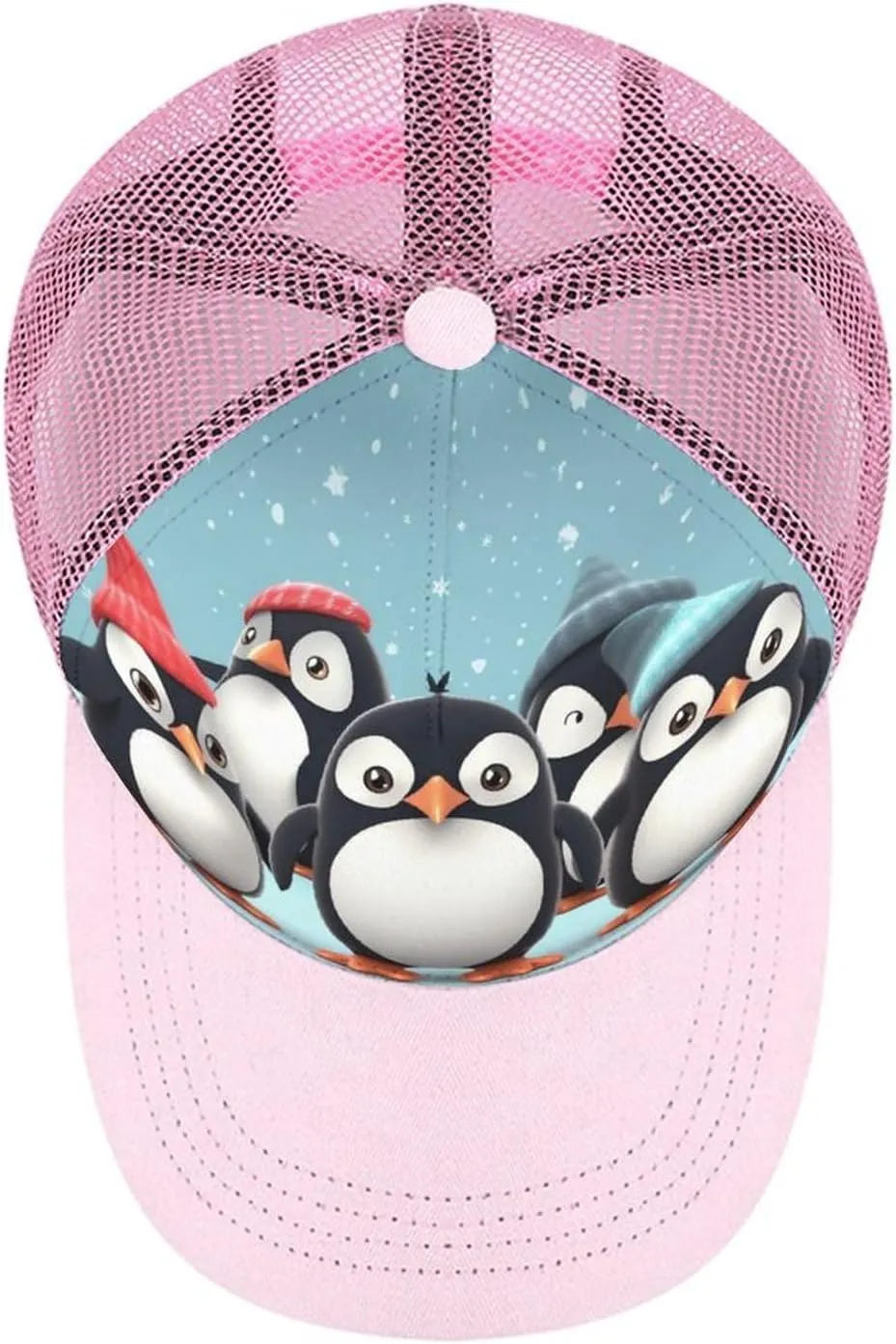 Cute Penguins Adult Baseball Cap Hollow Baseball Hat Sun Visor Hat Adjustable Golf Hat for Men Women