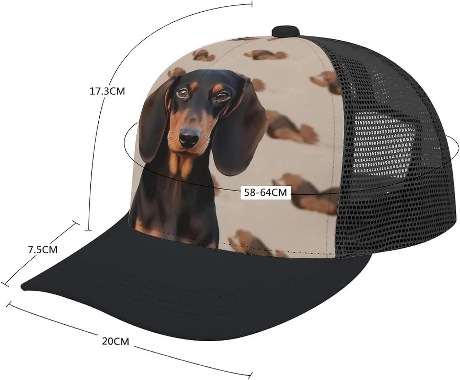 Dachshund Dog Adult Baseball Cap Hollow Baseball Hat Sun Visor Hat Adjustable Golf Hat for Men Women