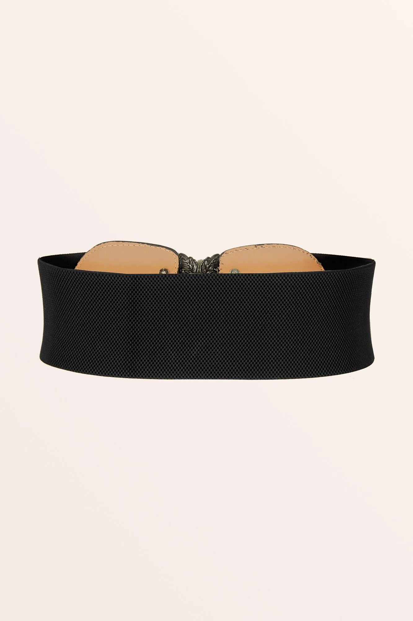 Elastic Vintage Buckle Belt - Black