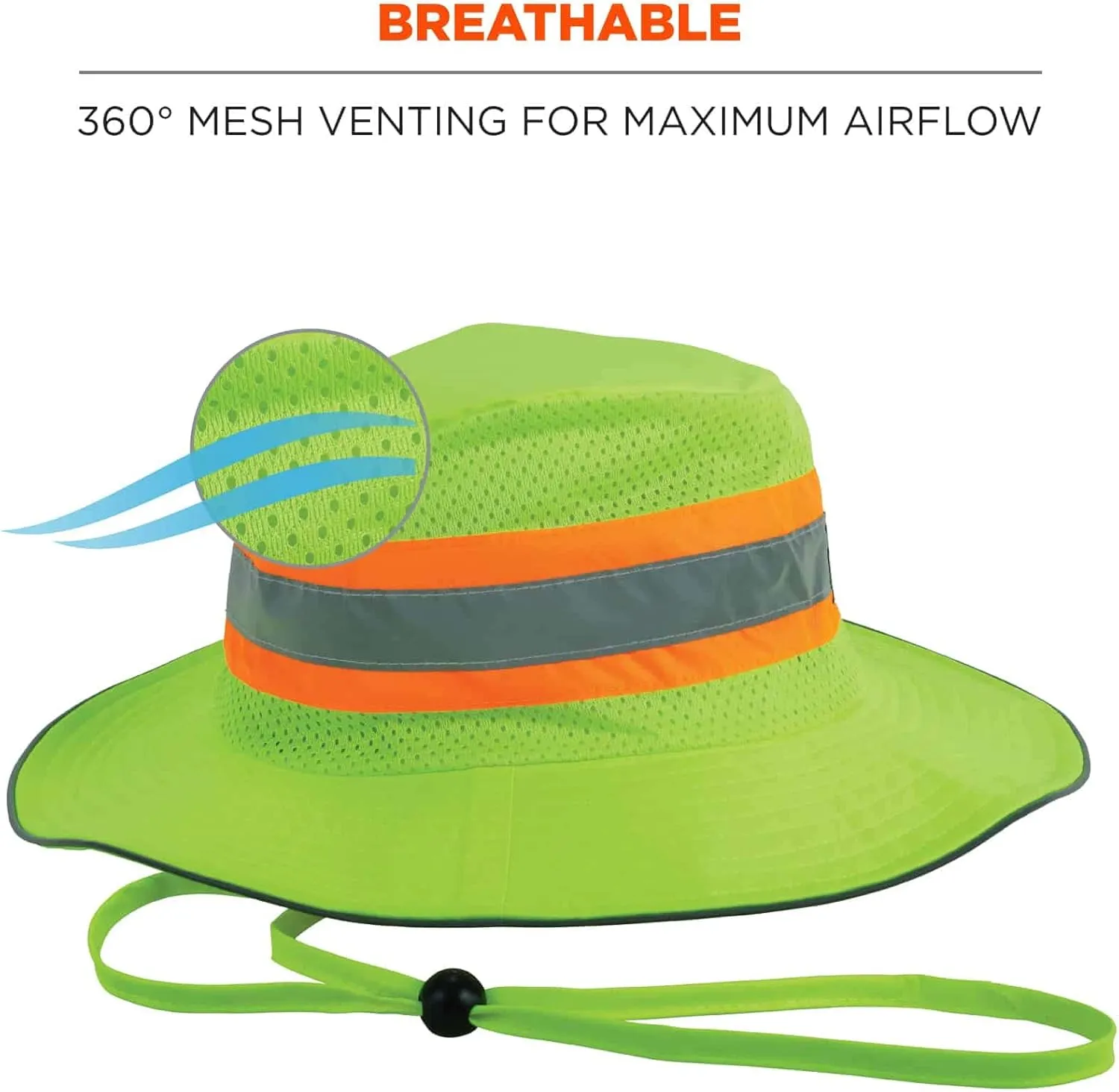 Ergodyne unisex adult Hi-vis Ranger Sun Hat, Lime, Large-X-Large US