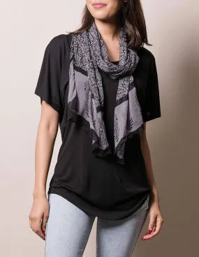 Fair Trade Jesari Scarf - Charcoal Black
