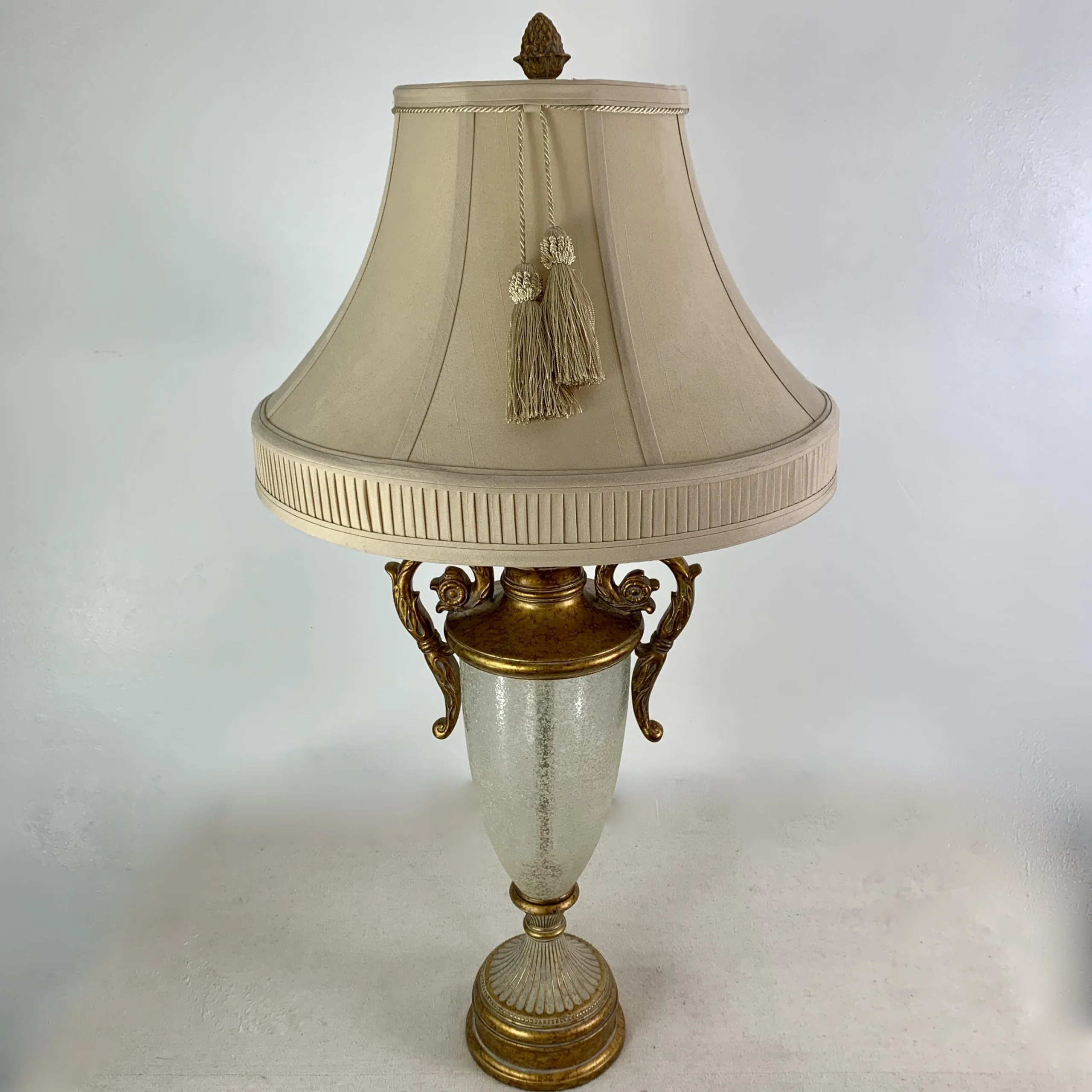 Fine Arts Lamps Table Lamp, Gilded, Frosted Glass, Custom Shade