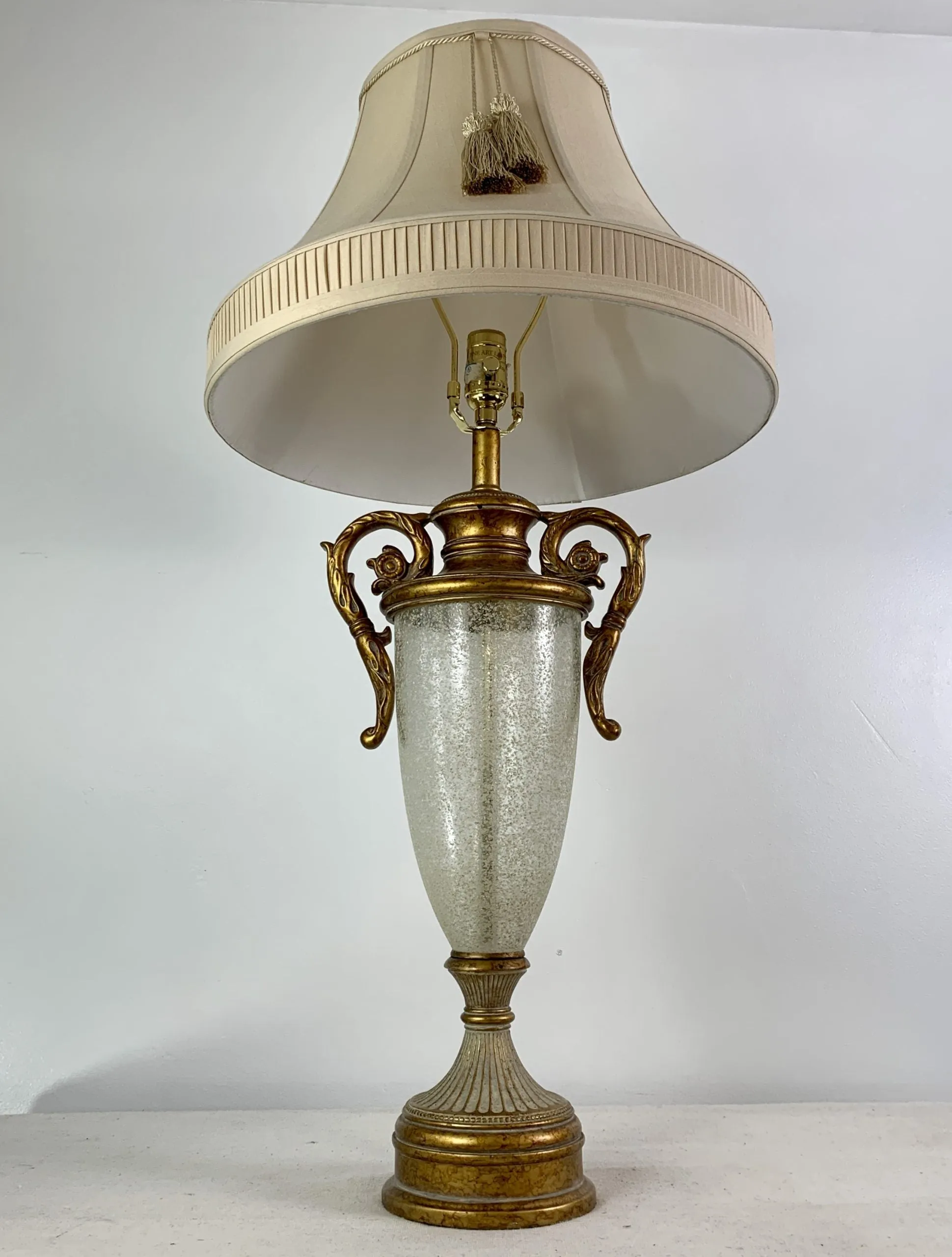 Fine Arts Lamps Table Lamp, Gilded, Frosted Glass, Custom Shade