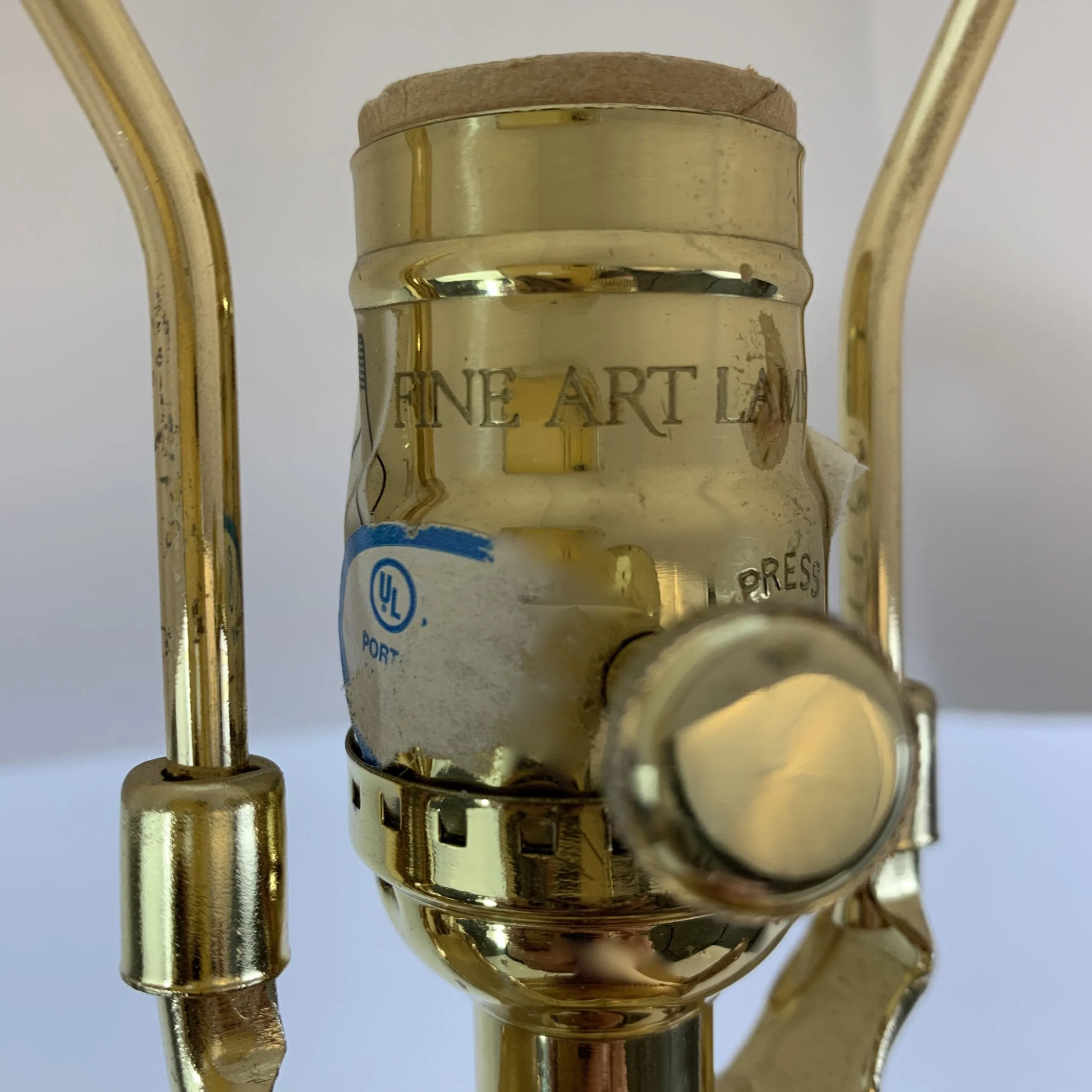 Fine Arts Lamps Table Lamp, Gilded, Frosted Glass, Custom Shade