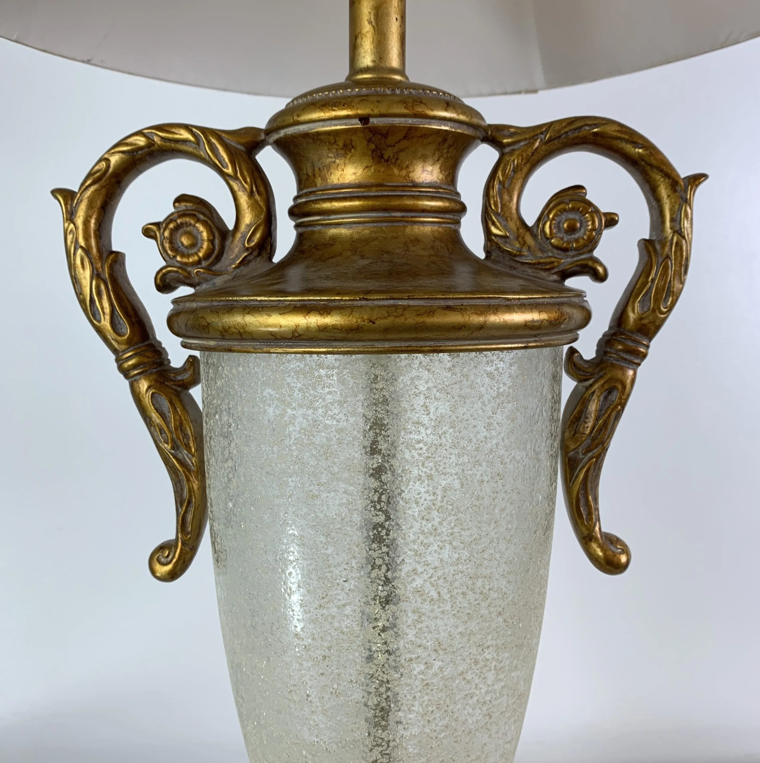 Fine Arts Lamps Table Lamp, Gilded, Frosted Glass, Custom Shade