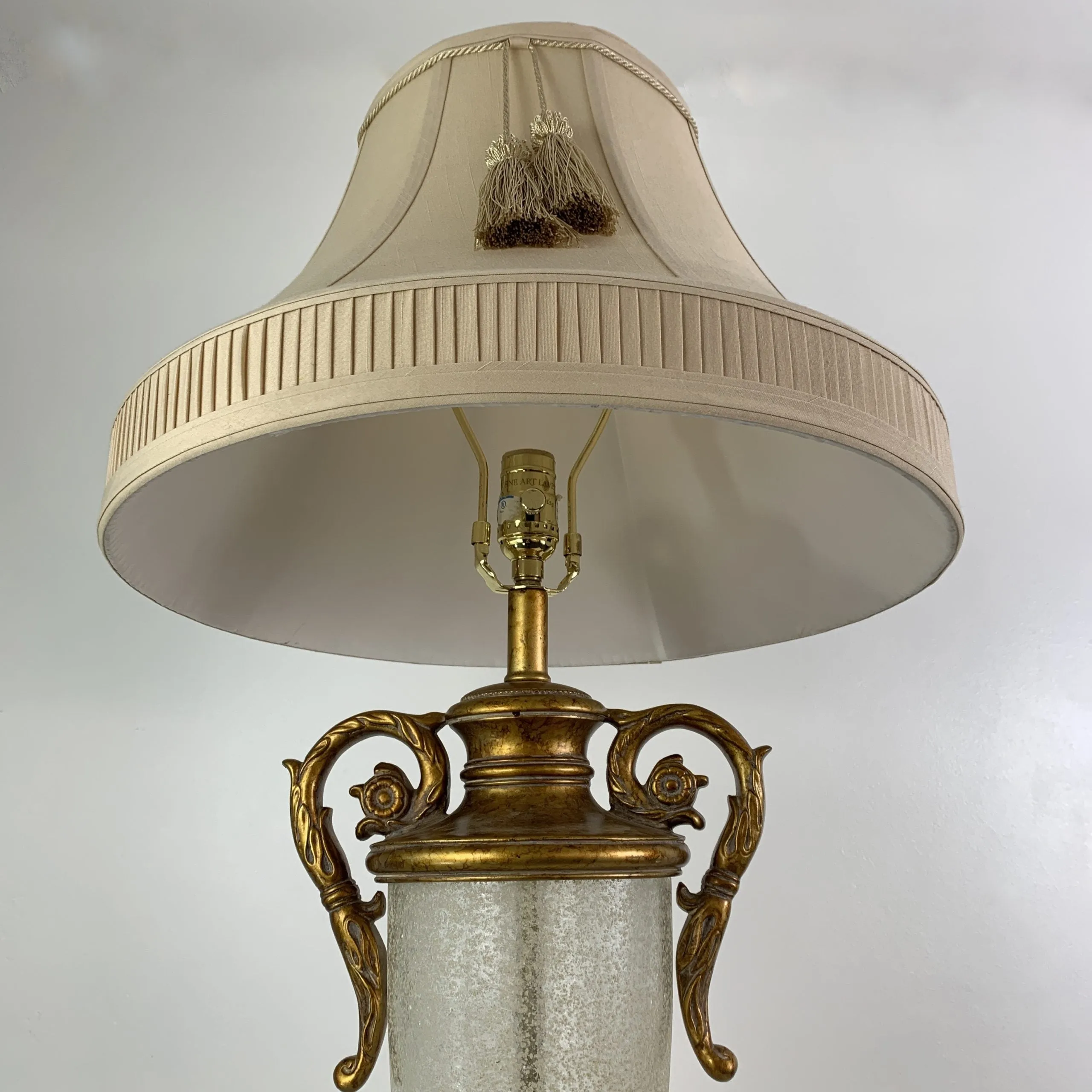 Fine Arts Lamps Table Lamp, Gilded, Frosted Glass, Custom Shade
