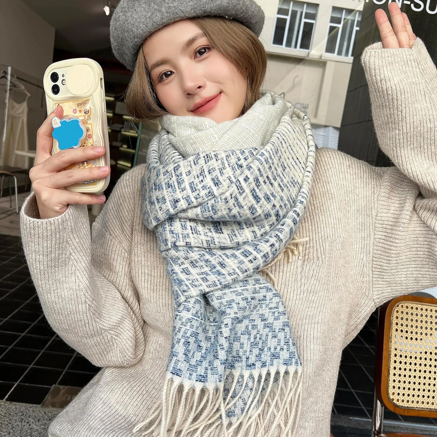 iCuviy Large Soft Scarves Pashmina Shawls & Wraps for Women Cashmere Feel Women's Scarves