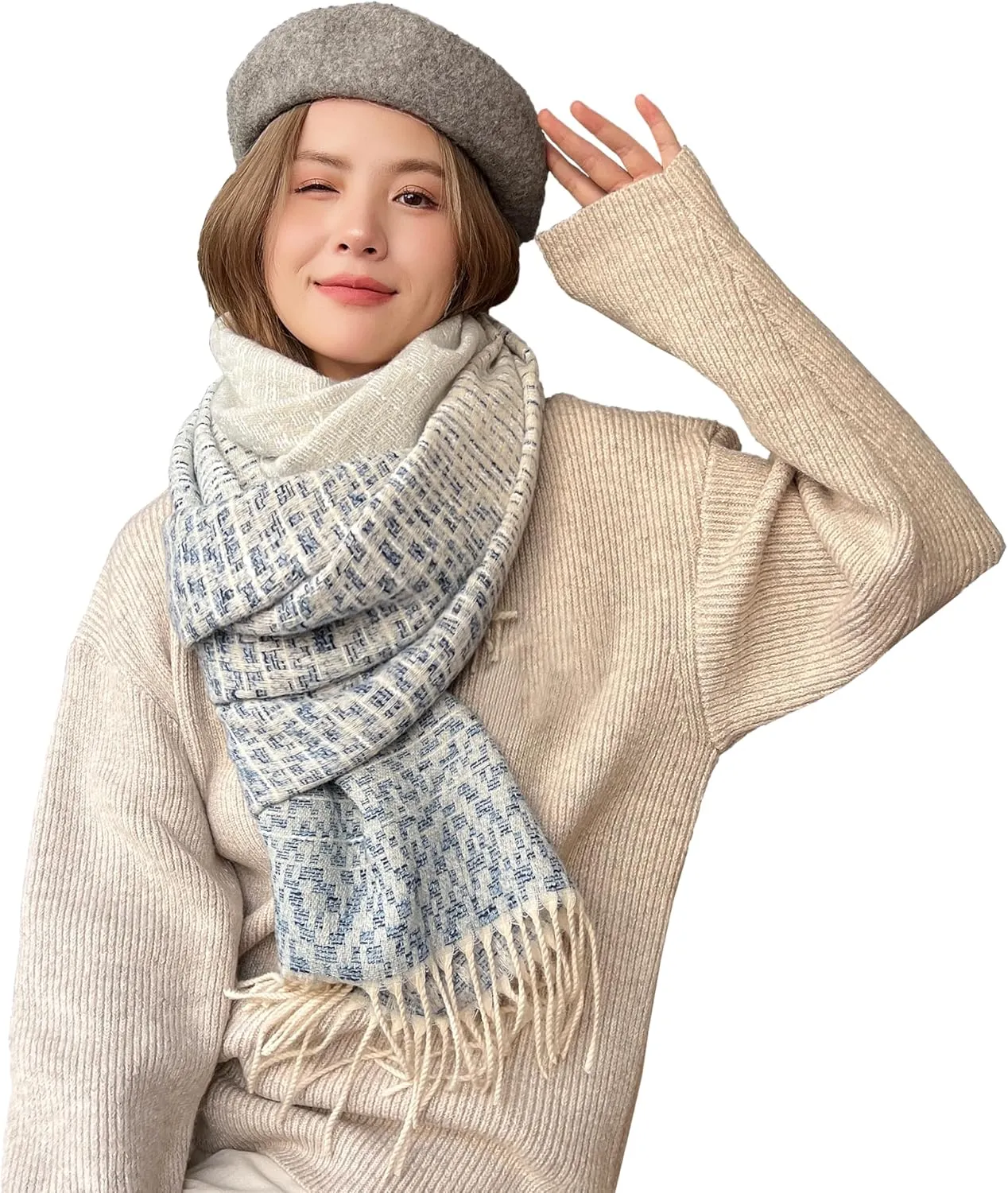 iCuviy Large Soft Scarves Pashmina Shawls & Wraps for Women Cashmere Feel Women's Scarves