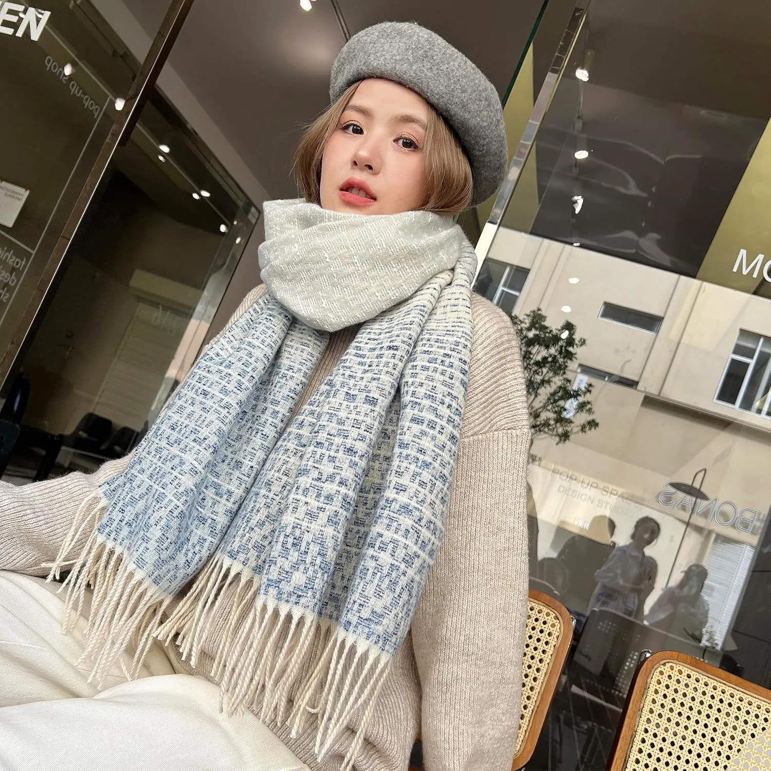 iCuviy Large Soft Scarves Pashmina Shawls & Wraps for Women Cashmere Feel Women's Scarves