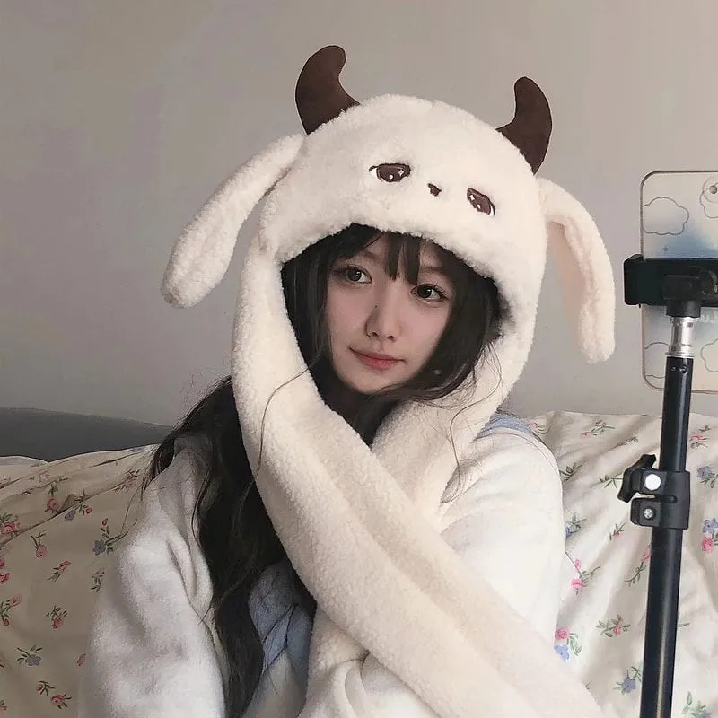 Kawaii Original Cute Lamb Hat With Scarf And Gloves
