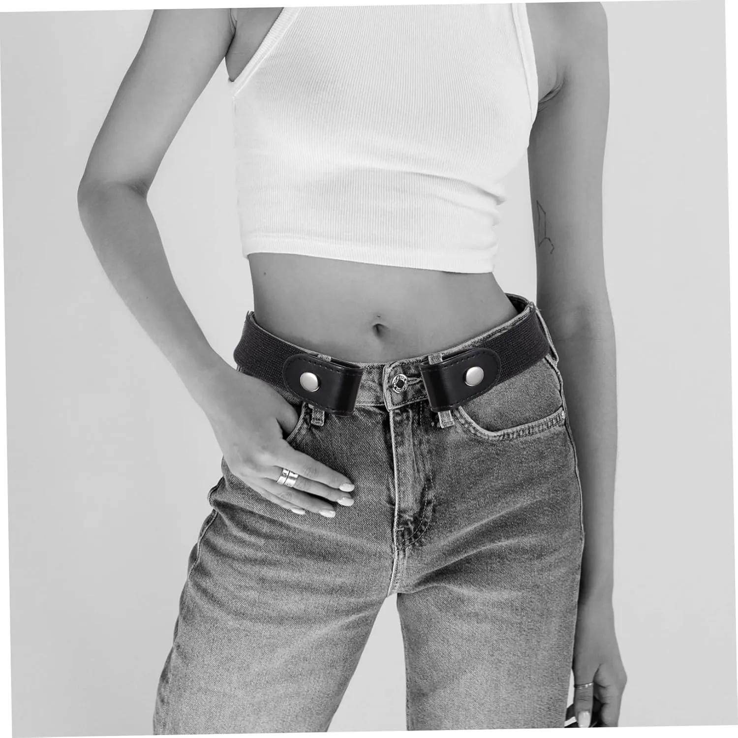 Lazy Belt Buckle Elastic Belt Buckle- Invisible Elastic Waist Belts Side Belt for Women Belts