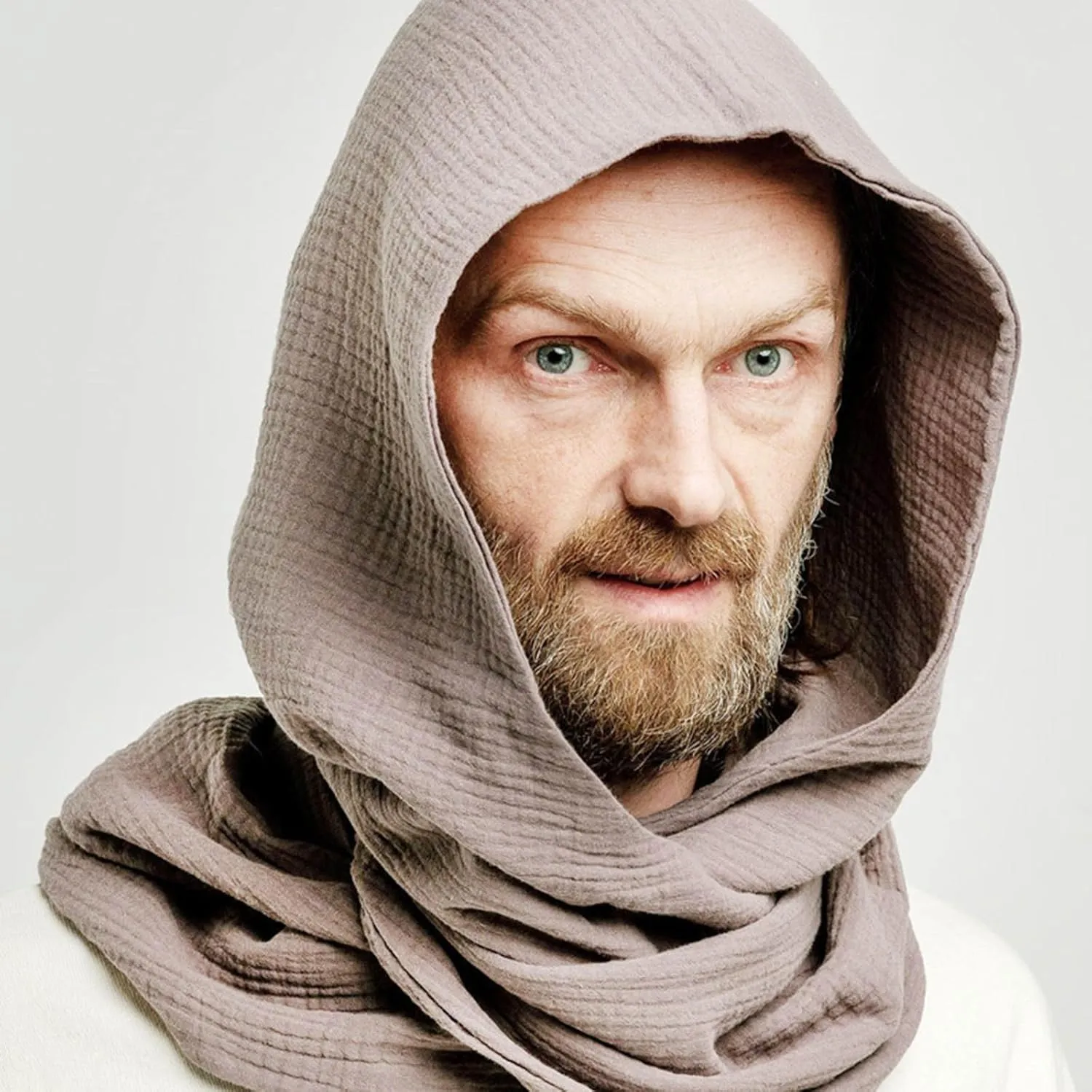 Men Women Hooded Scarf Winter Scarf Crinkle Vintage Soft Scarf Ski Neck Gaiters for Men Wool