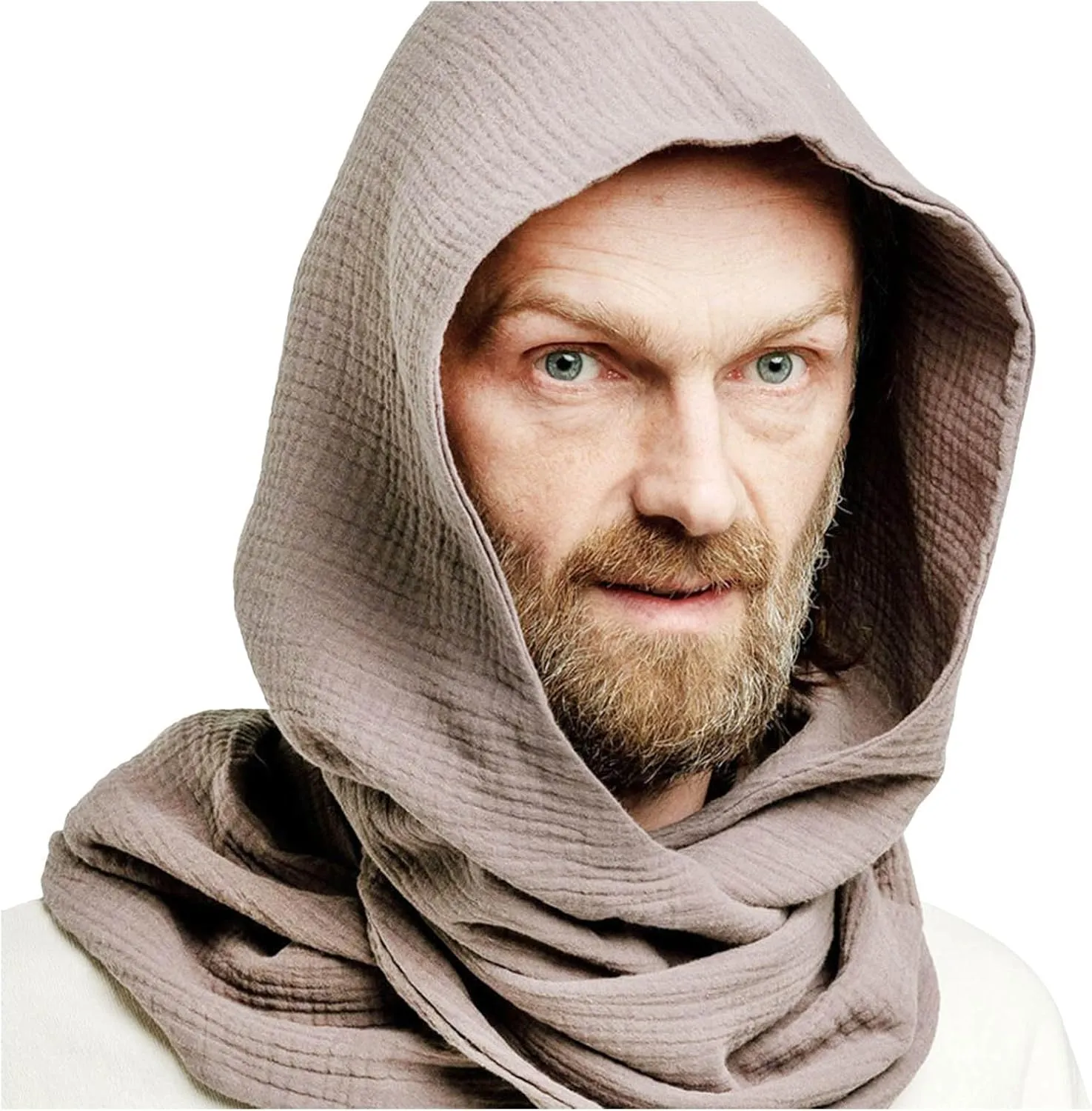 Men Women Hooded Scarf Winter Scarf Crinkle Vintage Soft Scarf Ski Neck Gaiters for Men Wool