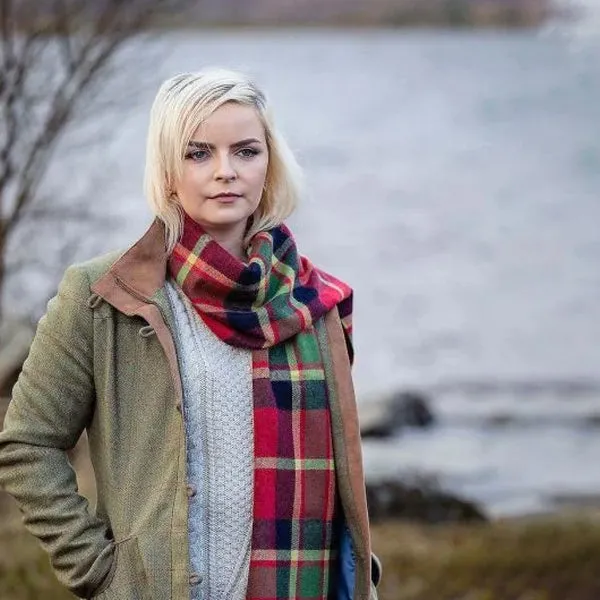 Merino Scarf Red Green Check