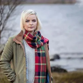 Merino Scarf Red Green Check