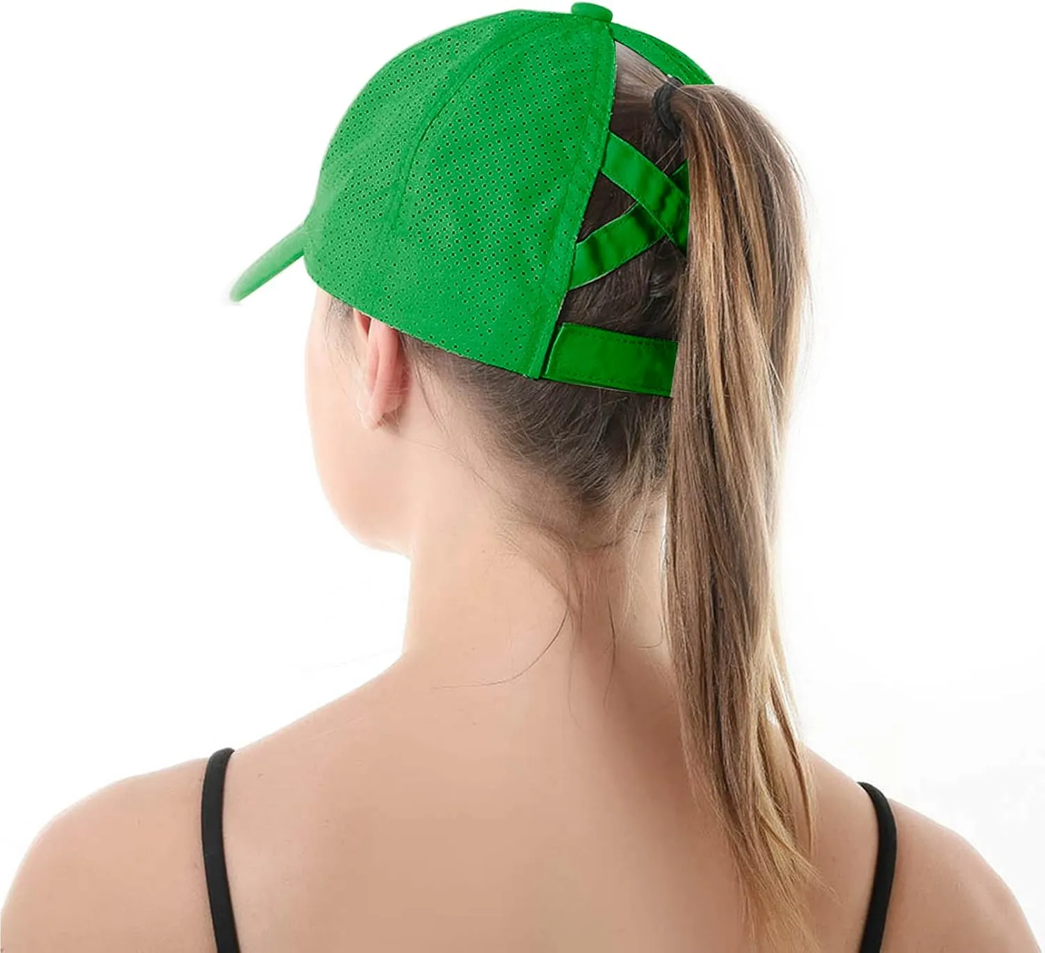 Muryobao Womens Criss Cross Ponytail Baseball Cap Adjustable High Messy Bun Ponycap Quick Drying Hat