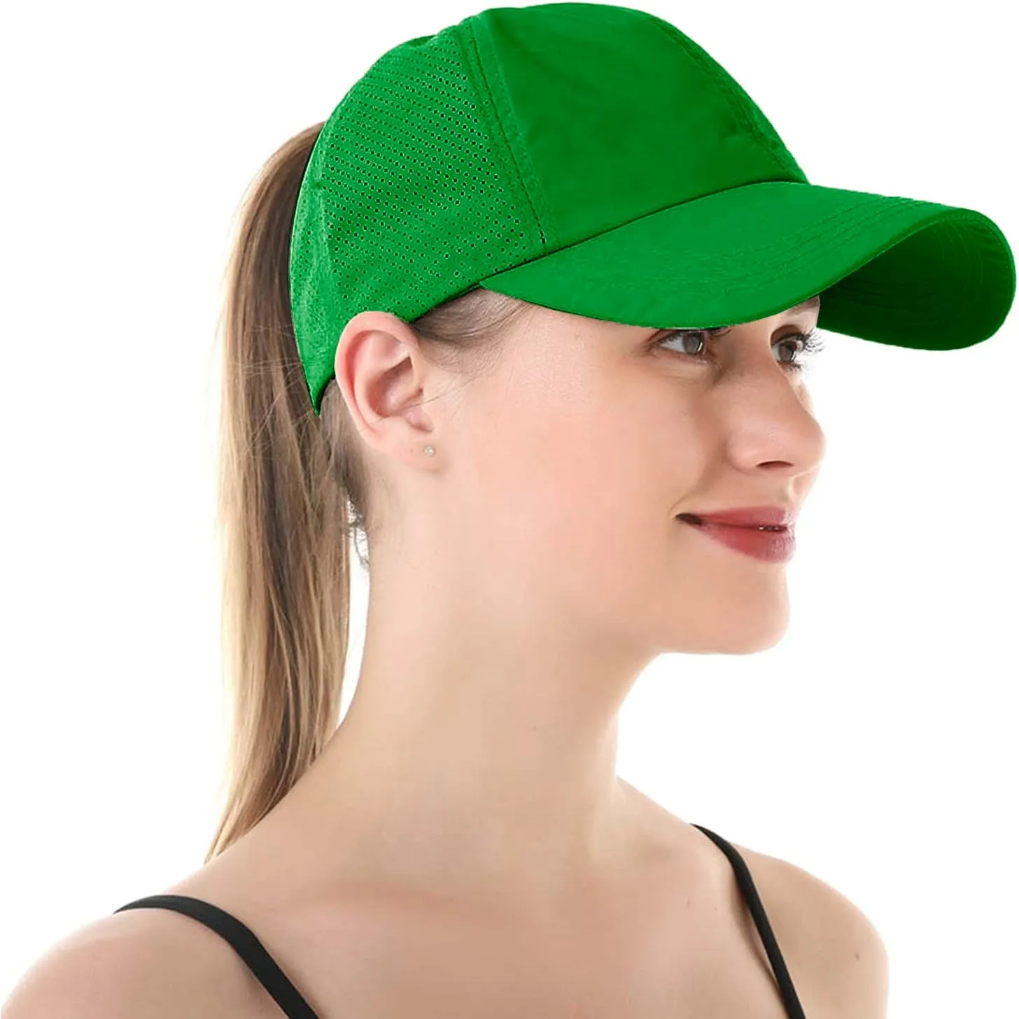 Muryobao Womens Criss Cross Ponytail Baseball Cap Adjustable High Messy Bun Ponycap Quick Drying Hat