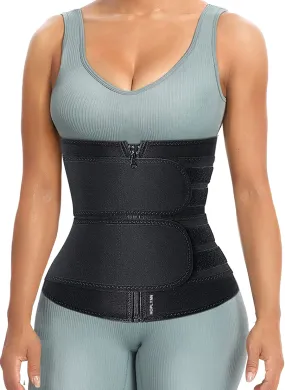 Neoprene Sweat Waist Trainer - Body Shaper for Women with Two Belts