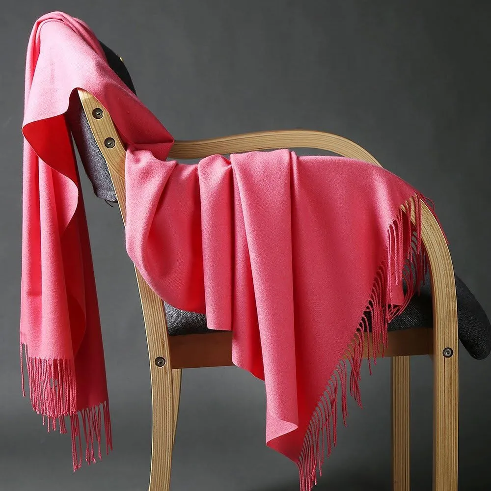 OHAYOMI Womens Pashmina Shawl Wrap Soft Warm Scarf Solid Color Pashmina