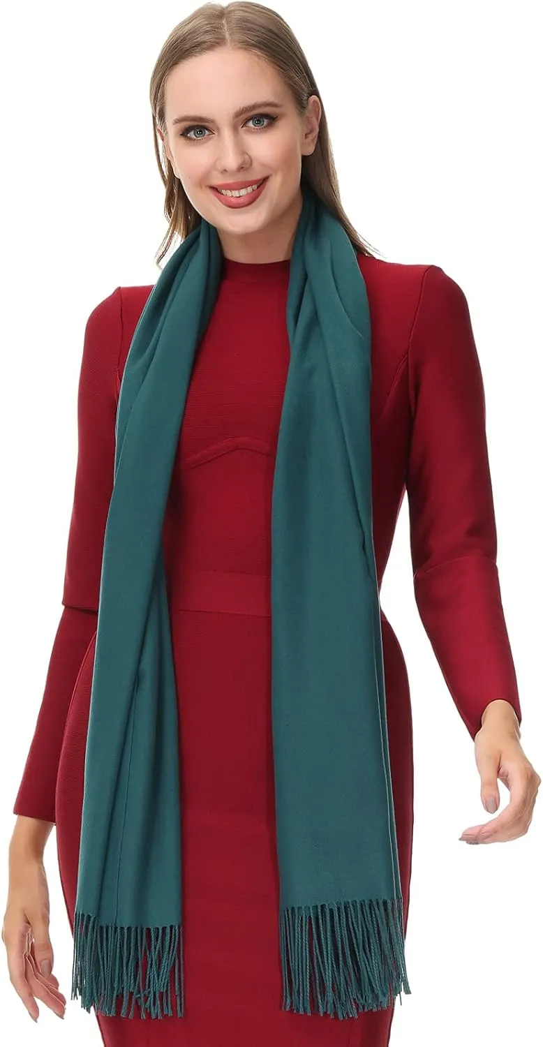 OHAYOMI Womens Pashmina Shawl Wrap Soft Warm Scarf Solid Color Pashmina