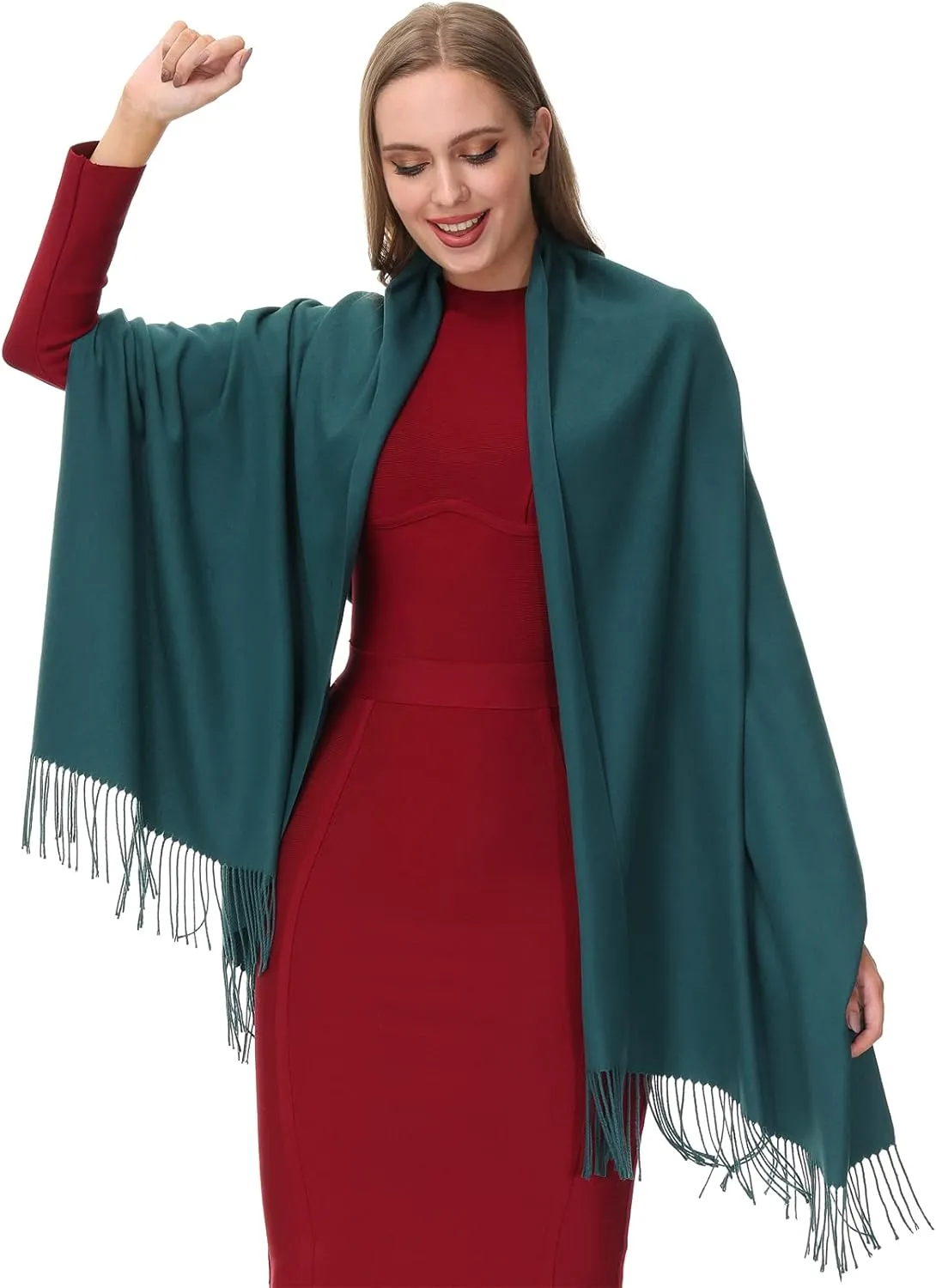 OHAYOMI Womens Pashmina Shawl Wrap Soft Warm Scarf Solid Color Pashmina
