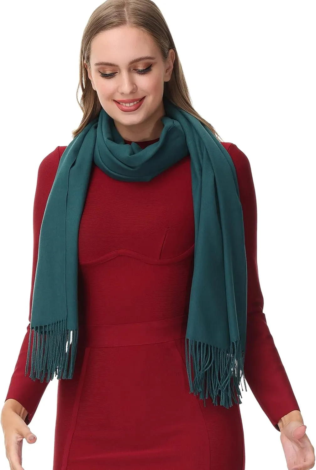 OHAYOMI Womens Pashmina Shawl Wrap Soft Warm Scarf Solid Color Pashmina
