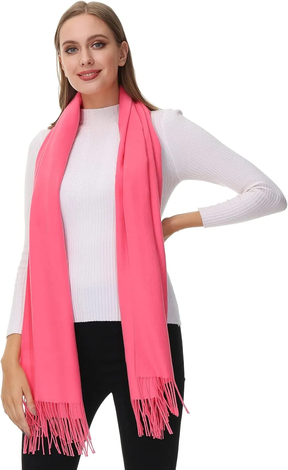 OHAYOMI Womens Pashmina Shawl Wrap Soft Warm Scarf Solid Color Pashmina