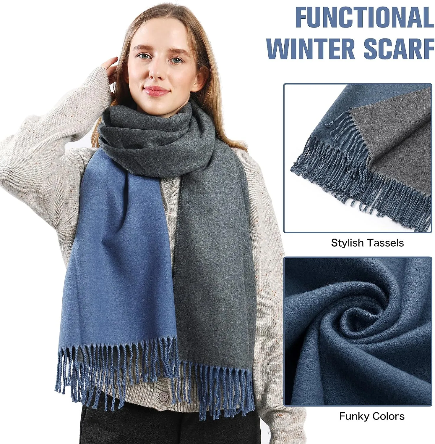 Pashmina Shawl Wraps Cashmere Feel Scarves Fashion Thick Soft Scarf for Women Evening Wedding Bridesmaid Gifts