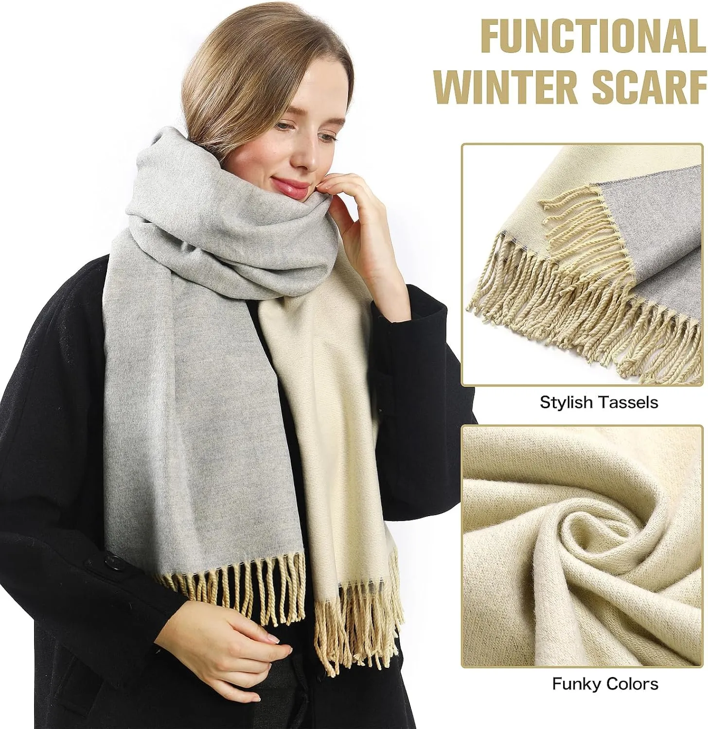 Pashmina Shawl Wraps Cashmere Feel Scarves Fashion Thick Soft Scarf for Women Evening Wedding Bridesmaid Gifts