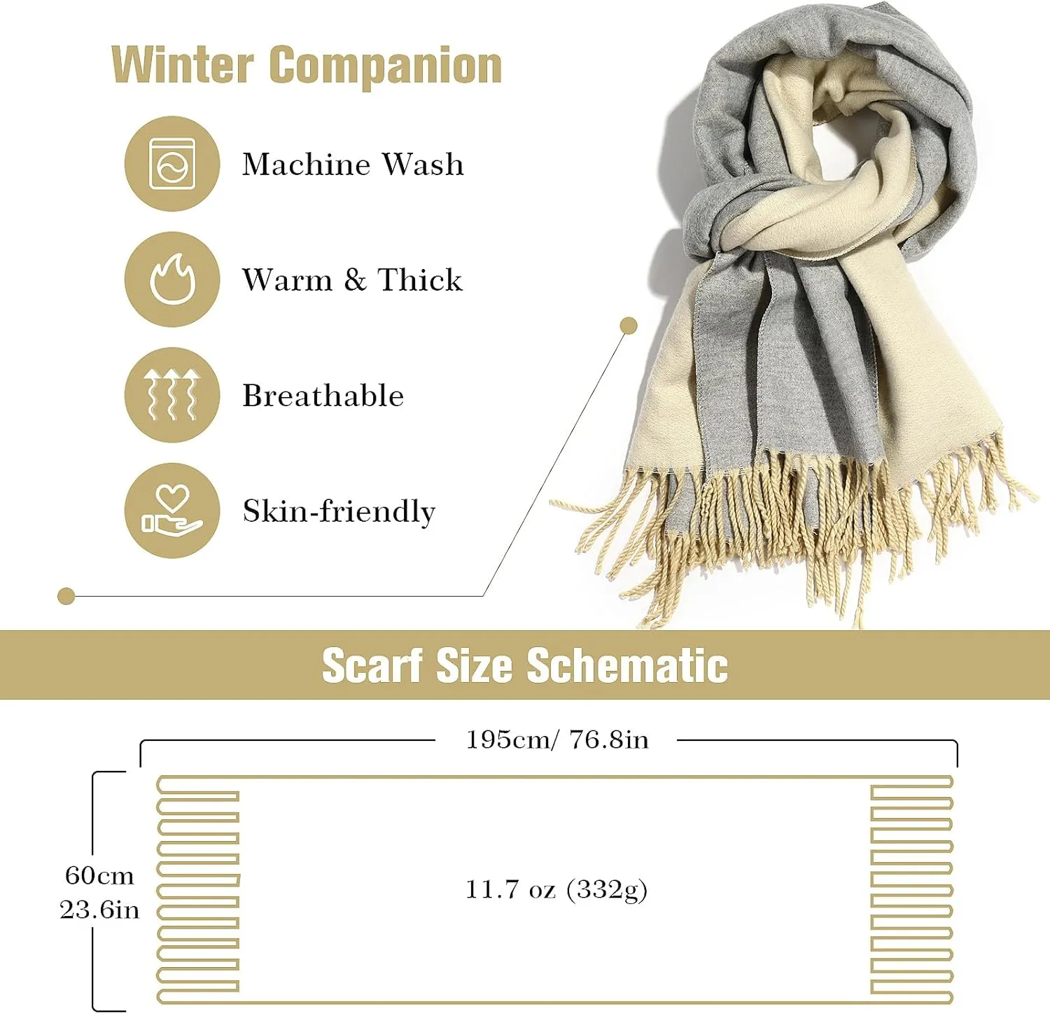 Pashmina Shawl Wraps Cashmere Feel Scarves Fashion Thick Soft Scarf for Women Evening Wedding Bridesmaid Gifts
