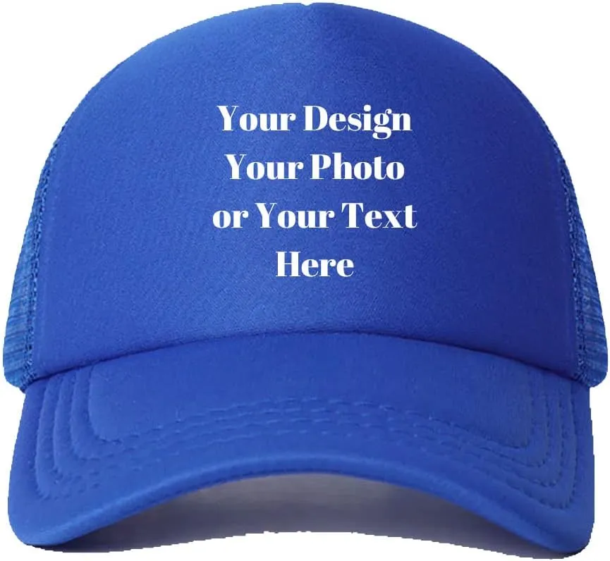 Personalized Picture Text Logo Colorful Unisex Adjustable Trucker Hat Custom Mesh Baseball Cap