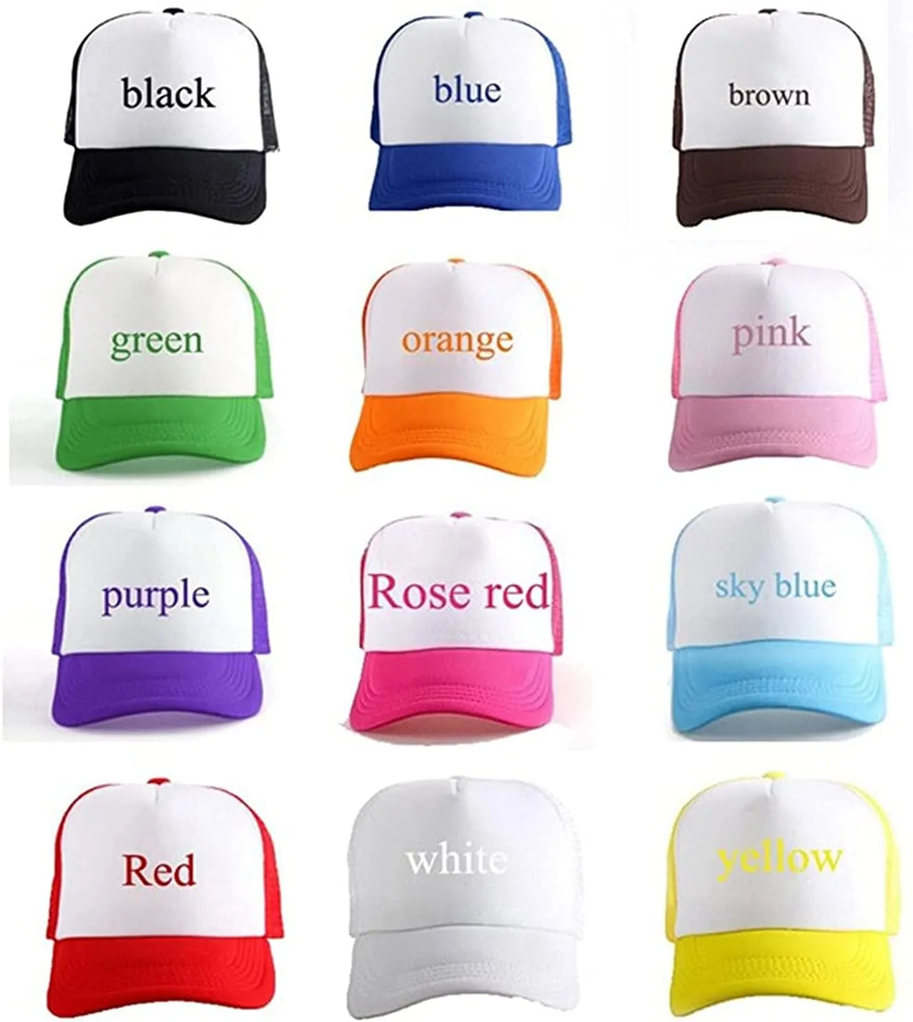 Personalized Picture Text Logo Colorful Unisex Adjustable Trucker Hat Custom Mesh Baseball Cap