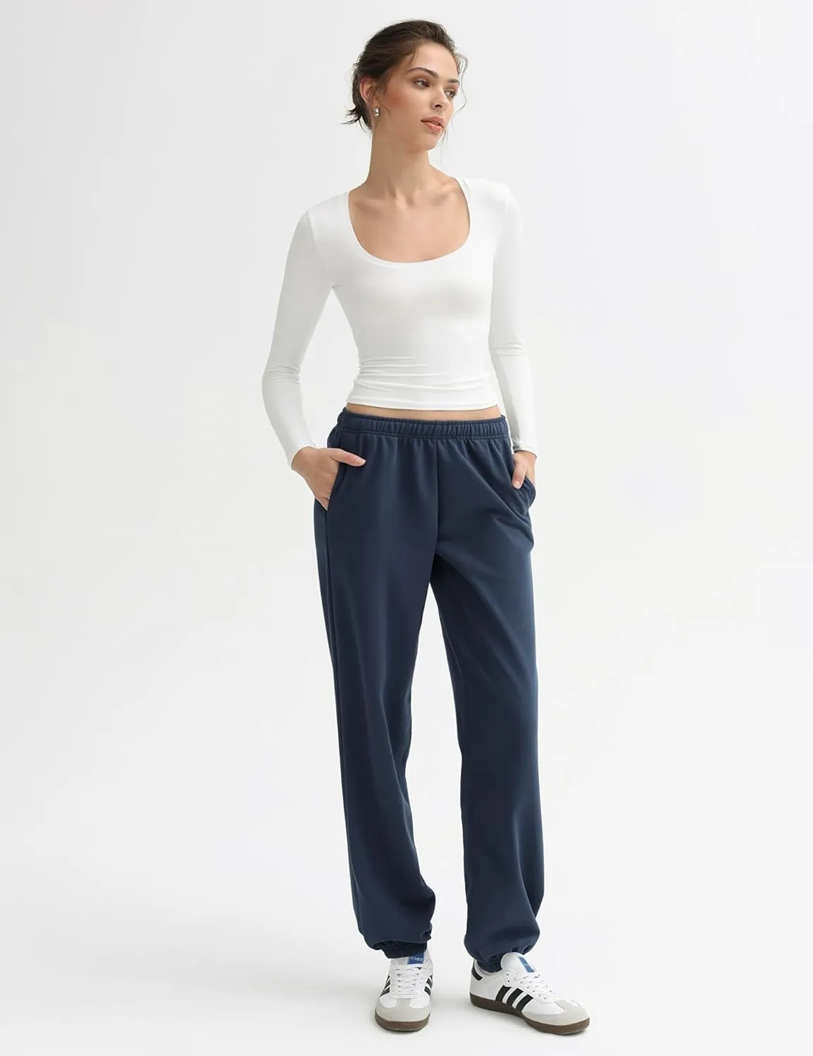 PUMIEY Women's Sweatpants High Waisted Baggy Sweat Pants Workout Casual Joggers Pants Airy Collection