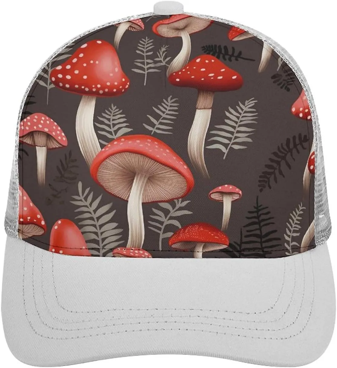 Red Mushrooms Adult Baseball Cap Hollow Baseball Hat Sun Visor Hat Adjustable Golf Hat for Men Women