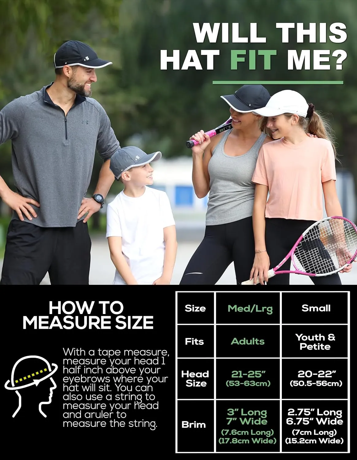 SAAKA Featherlight Sports Hat. Lightweight, Quick Drying. Running, Tennis & Golf Cap for Women & Girls