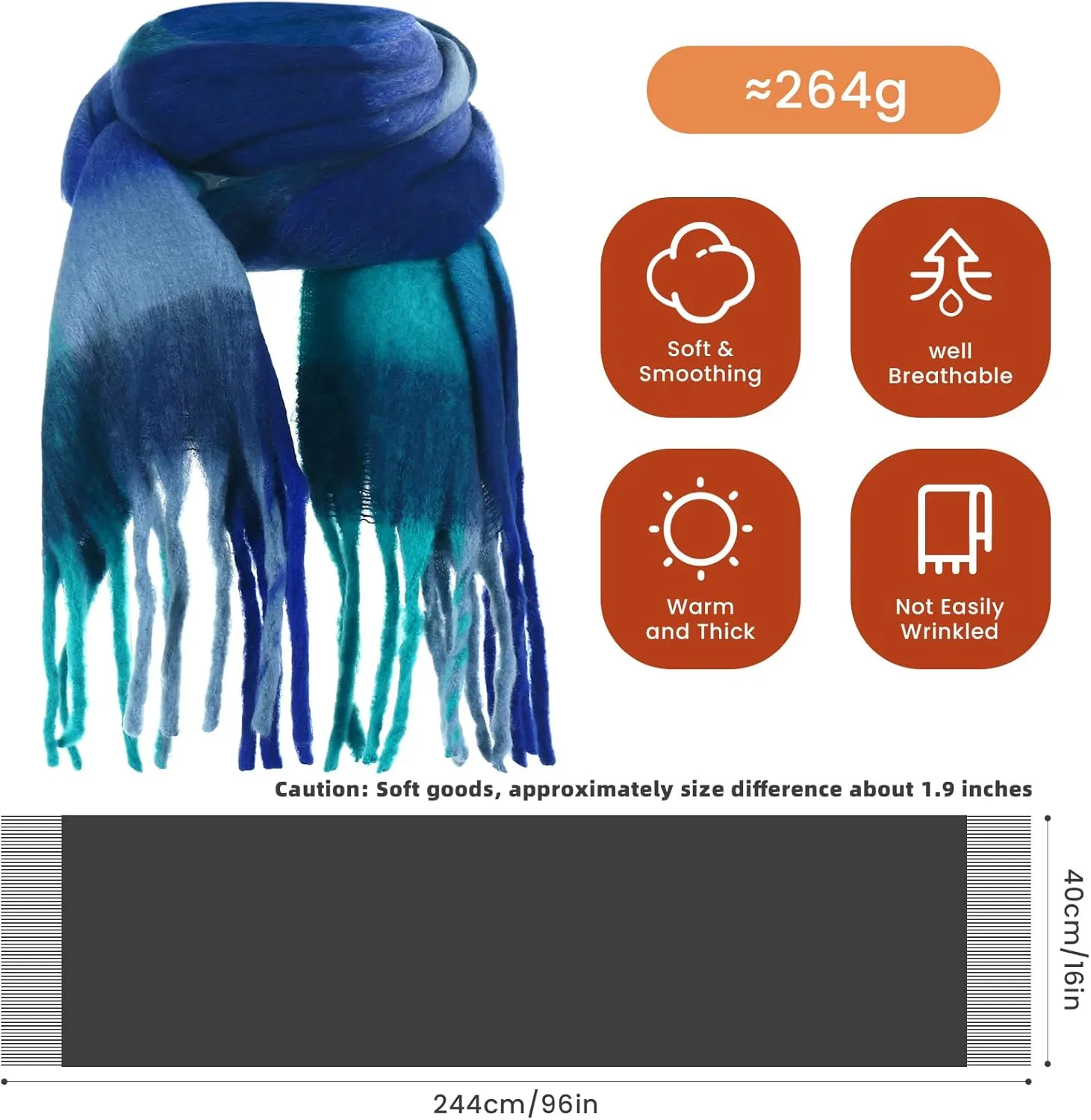 Scarf for Women Cashmere Scarves Pashmina Shawls Wraps Super Soft Classic Winter Scarfs for Evening Dresses Gifts